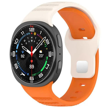 Silicone Watch Band Silver Buckle Dotted For Galaxy Watch9/8