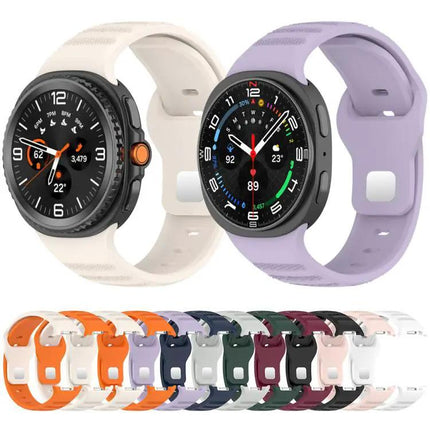 Silicone Watch Band Silver Buckle Dotted For Galaxy Watch9/8
