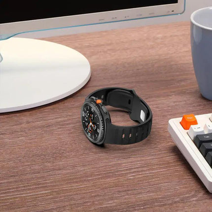 Silicone Watch Band Silver Buckle Dotted For Galaxy Watch9/8