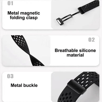 Xdfind Silicone Watch Band Magnetic Buckle for Fit3