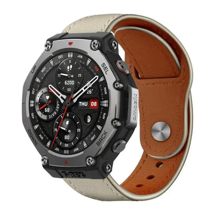 XDfind Genuine Leather Rivet Buckle Watch Band 20mm/22mm
