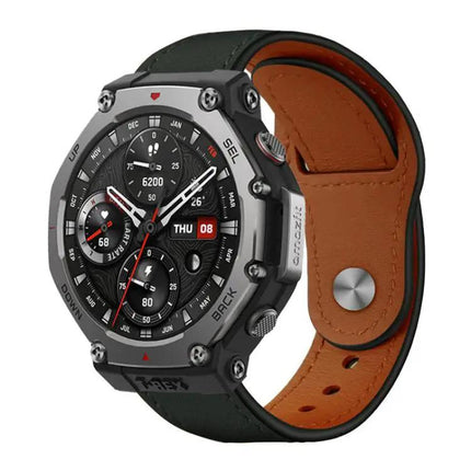XDfind Genuine Leather Rivet Buckle Watch Band 20mm/22mm