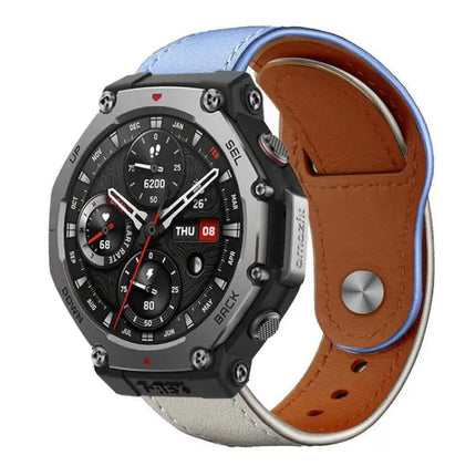 XDfind Genuine Leather Rivet Buckle Watch Band 20mm/22mm