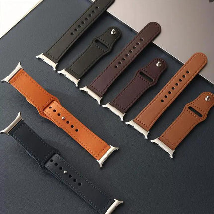 XDfind Genuine Leather Rivet Buckle Watch Band 20mm/22mm