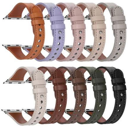 XDfind Leather Double Ring Apple Watch Band 38-49mm