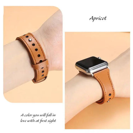 XDfind Leather Double Ring Apple Watch Band 38-49mm