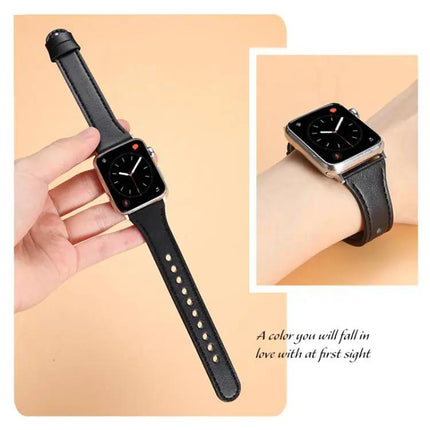 XDfind Leather Double Ring Apple Watch Band 38-49mm