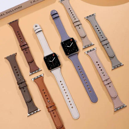 XDfind Leather Double Ring Apple Watch Band 38-49mm