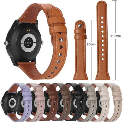 XDfind Genuine Leather Double Ring Watch Band 20/22mm