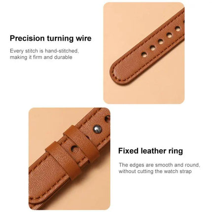 XDfind Genuine Leather Double Ring Watch Band 20/22mm