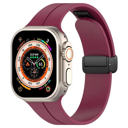 xDfind Silicone Black Buckle Band for Apple Watch 38-49mm