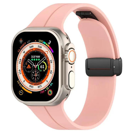 xDfind Silicone Black Buckle Band for Apple Watch 38-49mm