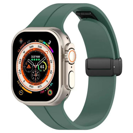 xDfind Silicone Black Buckle Band for Apple Watch 38-49mm