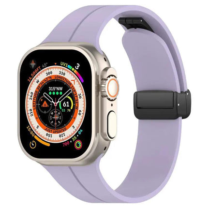 xDfind Silicone Black Buckle Band for Apple Watch 38-49mm