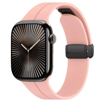 xDfind Silicone Black Buckle Band for Apple Watch 38-49mm