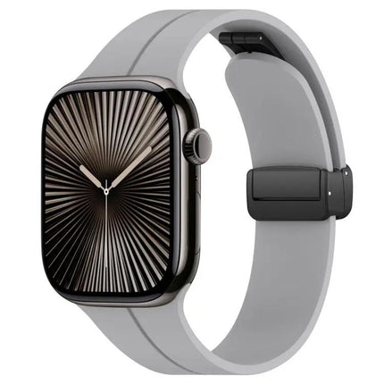 xDfind Silicone Black Buckle Band for Apple Watch 38-49mm