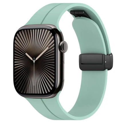 xDfind Silicone Black Buckle Band for Apple Watch 38-49mm