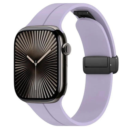 xDfind Silicone Black Buckle Band for Apple Watch 38-49mm