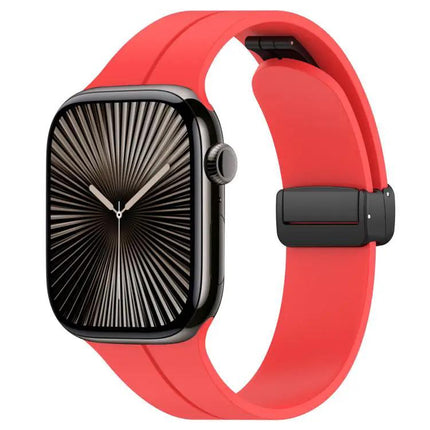 xDfind Silicone Black Buckle Band for Apple Watch 38-49mm