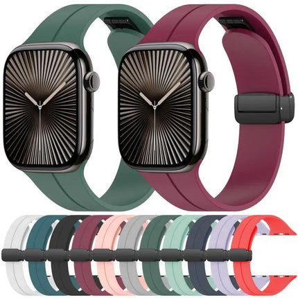 xDfind Silicone Black Buckle Band for Apple Watch 38-49mm