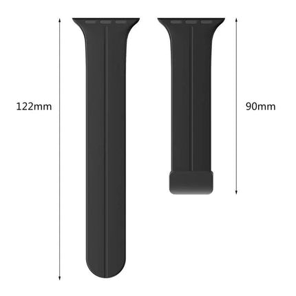 xDfind Silicone Black Buckle Band for Apple Watch 38-49mm
