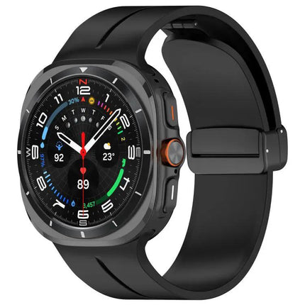 Xdfind Silicone Watch Band Black Folding Buckle for Galaxy
