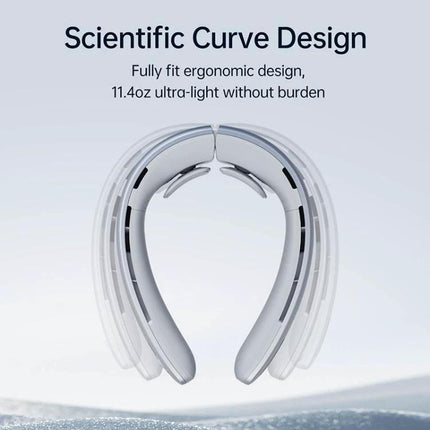 JisuLife Portable Neck Fan with Adjustable Speeds for Everyday Cooling showing ergonomic scientific curve design and ultra-light folding profile