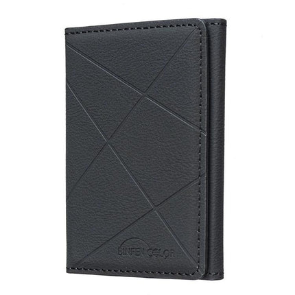 Diamond Embossed Magnetic Leather Card Bag for Cards and Phone Holder - black leather card wallet with diamond embossing, magnetic closure and phone stand