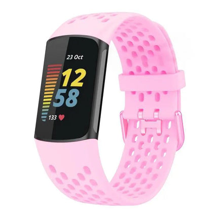 Fitbit Charge 6/5 Silicone Watch Band Breathable Hole Style