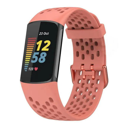 Fitbit Charge 6/5 Silicone Watch Band Breathable Hole Style
