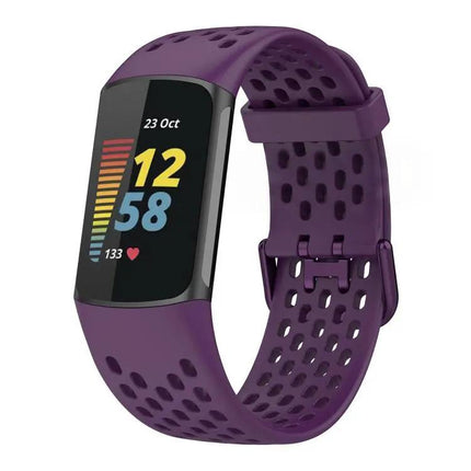 Fitbit Charge 6/5 Silicone Watch Band Breathable Hole Style