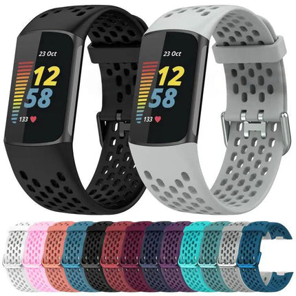 Fitbit Charge 6/5 Silicone Watch Band Breathable Hole Style
