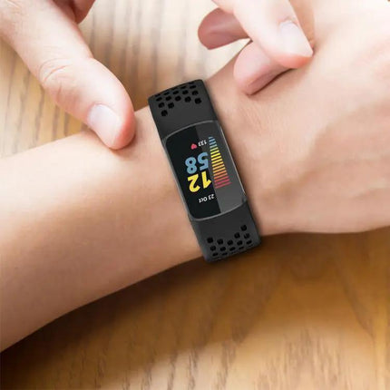 Fitbit Charge 6/5 Silicone Watch Band Breathable Hole Style