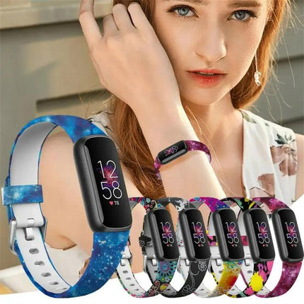 Silicone Watch Band For Fitbit Luxe With Silver Buckle S L