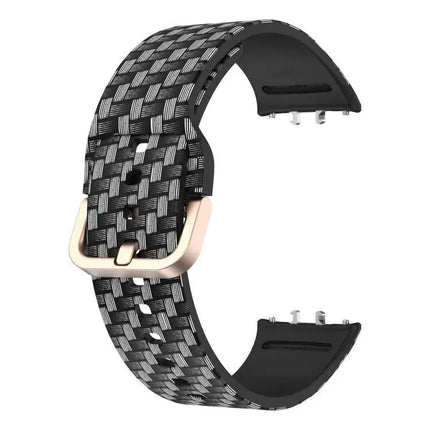 Silicone Watch Band Samsung Galaxy Fit3 Gold Buckle