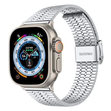 Stainless Steel Apple Watch Band Seven-Bead Buckle 38-49mm | Syndmart