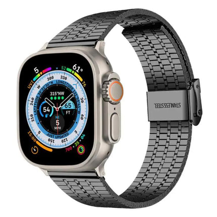 Stainless Steel Apple Watch Band Seven-Bead Buckle 38-49mm | Syndmart