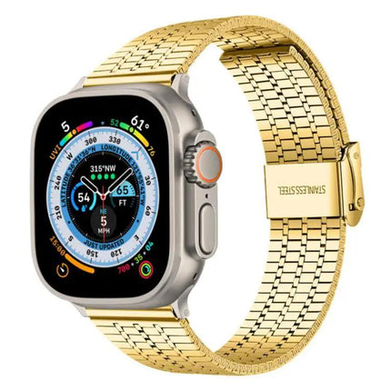 Stainless Steel Apple Watch Band Seven-Bead Buckle 38-49mm | Syndmart
