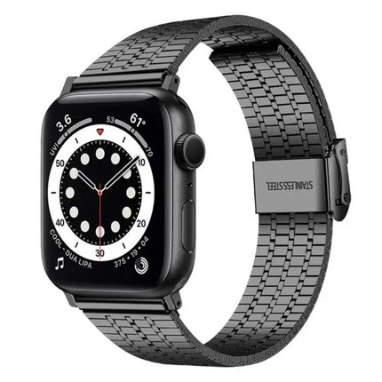 Stainless Steel Apple Watch Band Seven-Bead Buckle 38-49mm | Syndmart