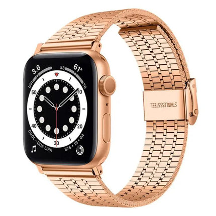 Stainless Steel Apple Watch Band Seven-Bead Buckle 38-49mm | Syndmart