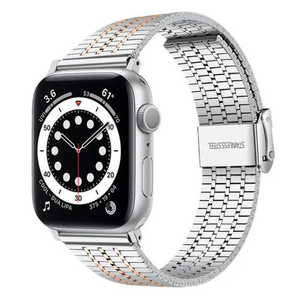 Stainless Steel Apple Watch Band Seven-Bead Buckle 38-49mm