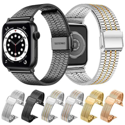 Stainless Steel Apple Watch Band Seven-Bead Buckle 38-49mm