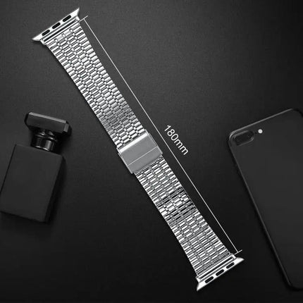 Stainless Steel Apple Watch Band Seven-Bead Buckle 38-49mm | Syndmart