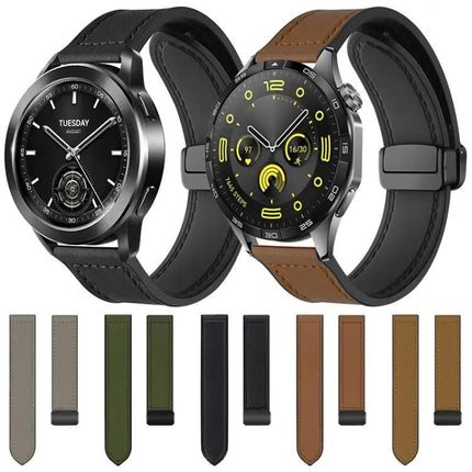 Xdfind Crazy Horse Silicone Watch Band Magnetic 18/20/22mm