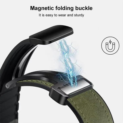 Crazy Horse Magnetic Watch Band For Fitbit Charge 5/6