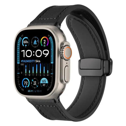 Crazy Horse Pattern Silicone Buckle Apple Watch Band 38-49mm | Syndmart