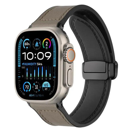 Crazy Horse Pattern Silicone Buckle Apple Watch Band 38-49mm | Syndmart