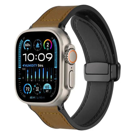 Crazy Horse Pattern Silicone Buckle Apple Watch Band 38-49mm | Syndmart