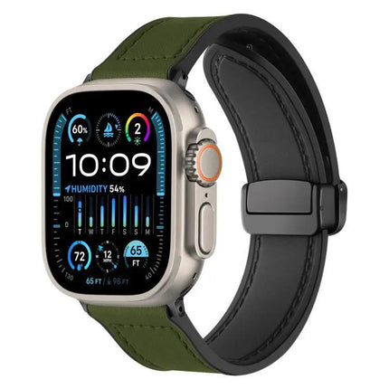 Crazy Horse Pattern Silicone Buckle Apple Watch Band 38-49mm | Syndmart