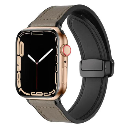 Crazy Horse Pattern Silicone Buckle Apple Watch Band 38-49mm | Syndmart